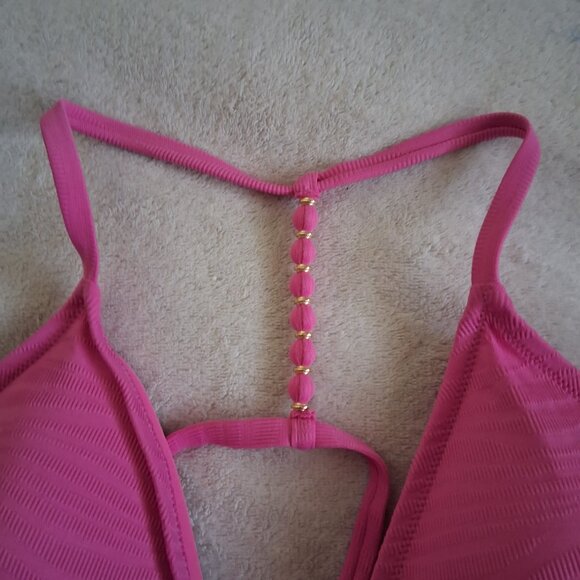 Aerie NWT Women's Size XL Hot Pink Triangle Bikini Top - Picture 2 of 8
